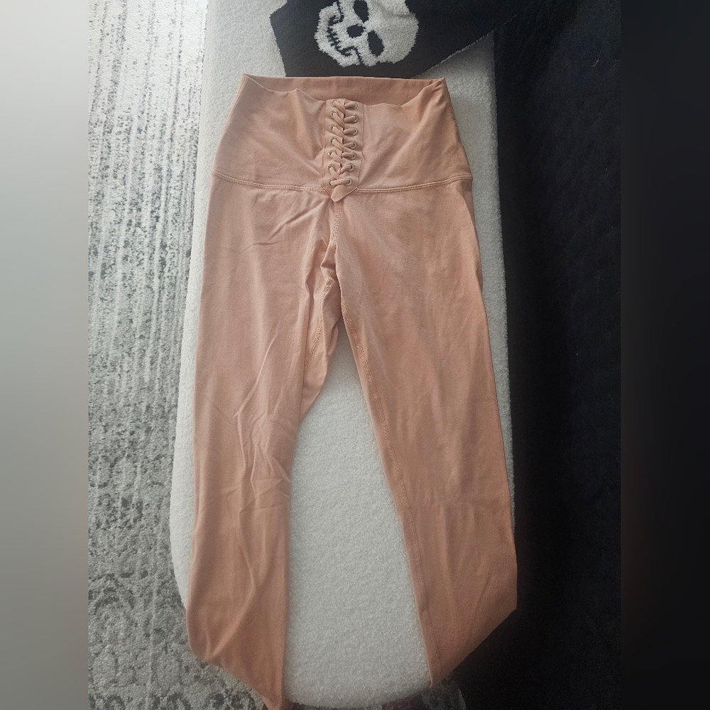 WeWoreWhat Coral Lace-Up Leggings